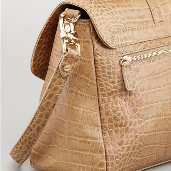 Tory Burch 797 Medium Crocodile-Embossed Satchel - Picture 4 of 14